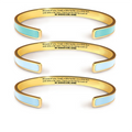Ywganggu Custom Fashion Open Cuff Stainless Steel Bangle Bracelets Jewelry Oil-dropped Wholesale Friend Ship Bracelet