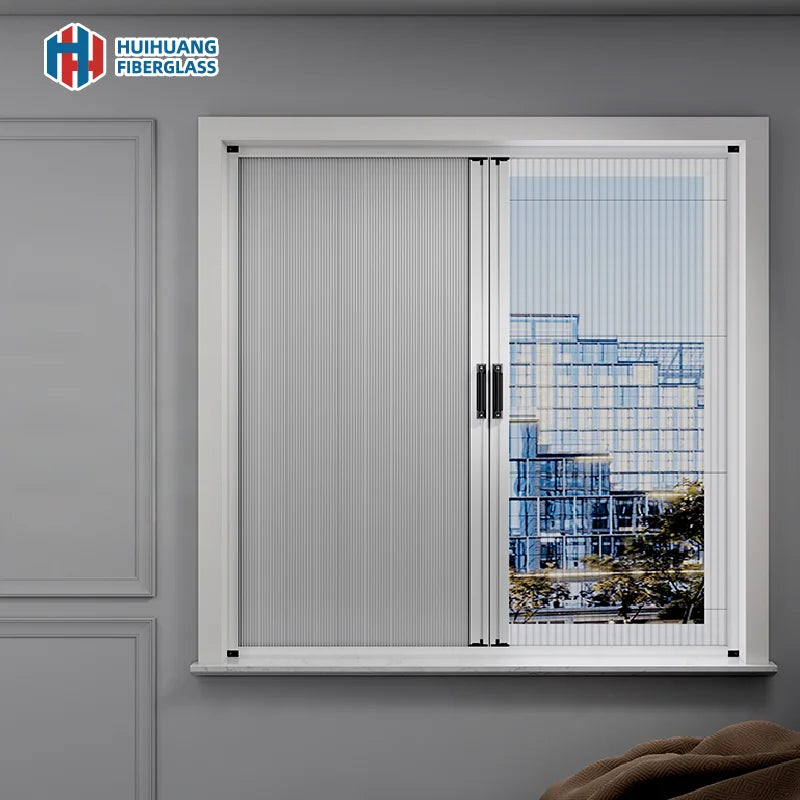 Modern Home Honeycomb Curtain Invisible Pleated Insect Mesh Window Bedroom Balcony Sunshade Cordless Push-pull