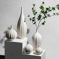 Simple Creative and Elegant Contemporary Tall Home Ceramic Pure White Floor Vase for Tabletop Flower Ceramic Vase