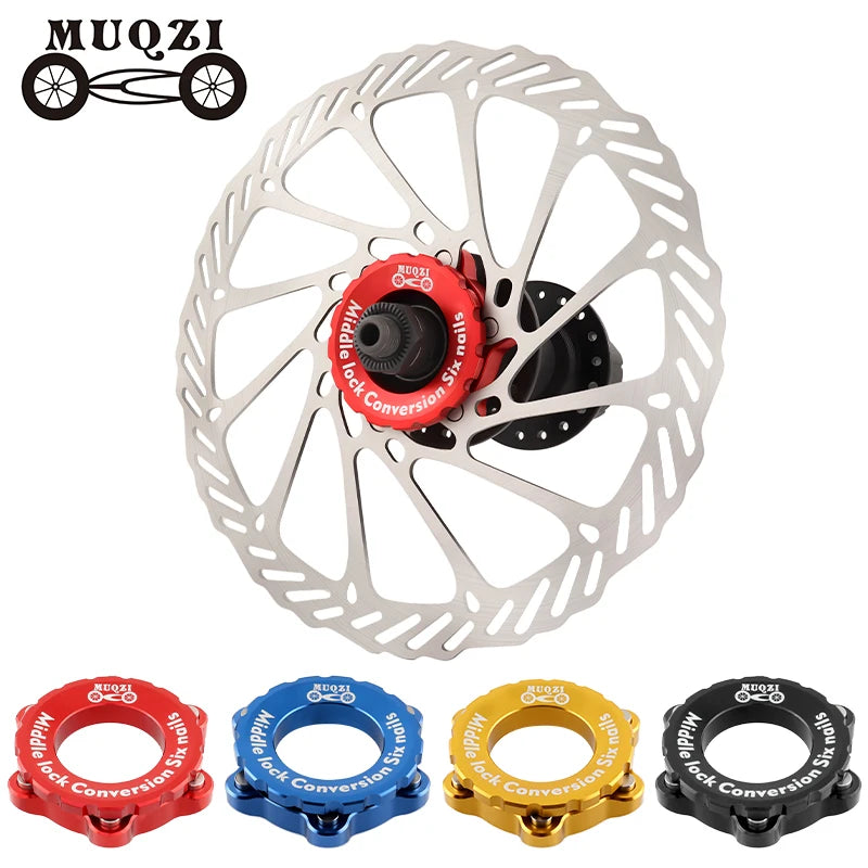 MUQZI Centerlock to 6-Hole Adapter Bike Disc Brake Center Lock Conversion 6 Bolt Rotors Bicycle Hub Center Lock Adapter