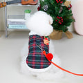 Plaid Printed Christmas Deer Dog Christmas Clothes Costume Winter Warm Windproof Puppy Vest Christmas Dog Harness with Leash
