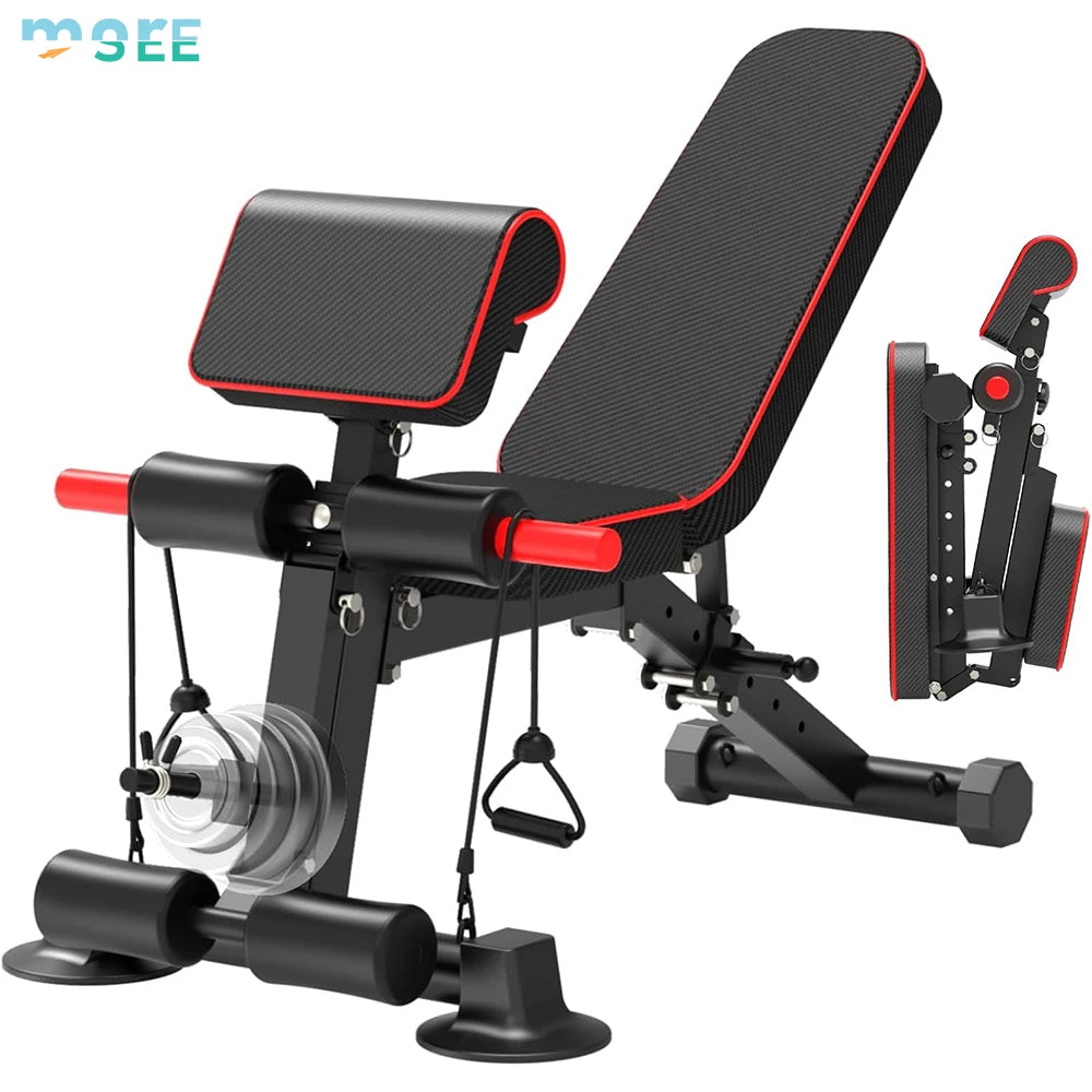 SeeMore 660 LBS Capacity Incline Decline Multi-Position Strength Training Sit-up Bench Full-Body Durable Fitness Equipment