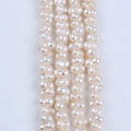 Zhuji Pearls 8-10mm Baroque Natural Freshwater Pearl Strand with Side Hole White Color for Jewelry Straps Chain