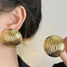 Fashion Light Luxury Round Earrings Personalized Exaggerated Unique Earrings Fashion Women Jewelry