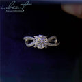 Silver 925 Original Brilliant Cut 1 Carat Diamond Test Past D Color Moissanite Forever Love Ring Women Wedding Gemstone Jewelry