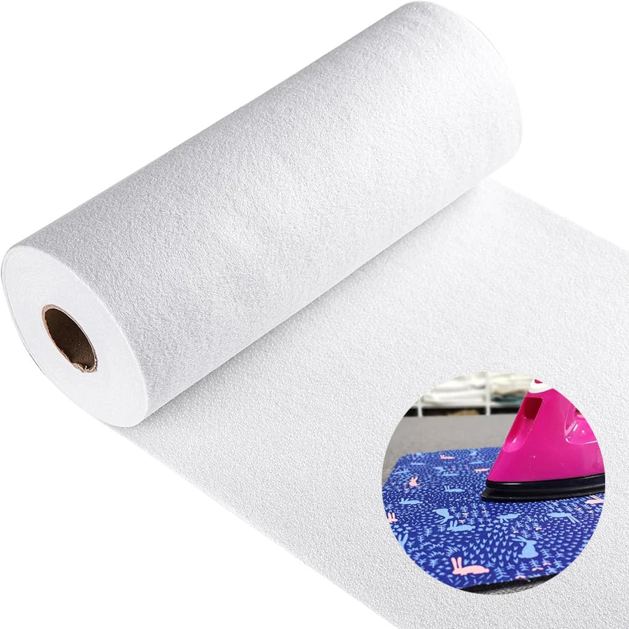 Iron-On Fusible Fleece Interfacing:12 Inches X 10 Yards Single-Sided Iron on Fusible Fleece White for Sewing Crafting