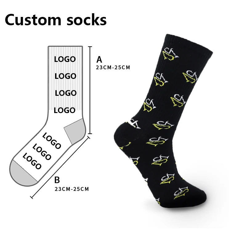 Xianghui Cotton Breathable Colorful Crew Type Knitted Custom logo Sublimation Thick Terry Basketball Sport Socks