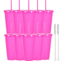 Kailiou 10-Pack Tumblers Lids Straws 24-27oz Reusable Plastic Cups for Smoothies Coffee Party Travel Mix Colors MegaBDM