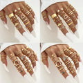 New Fashion Women Jewelry  20pcs Gold Plated Butterfly Heart Flower Ring Set Wholesale