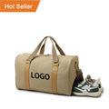 2024 Hot Selling Custom Large Capacity Holder Solid Color Waxed Canvas Tote Outdoor Gym Sport Organizer Travel Duffel Bag