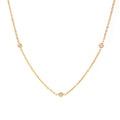 J&D Jewelry Dainty 18K PVD Gold Plated Stainless Steel Round Cubic Zirconia Chain Necklace for Women