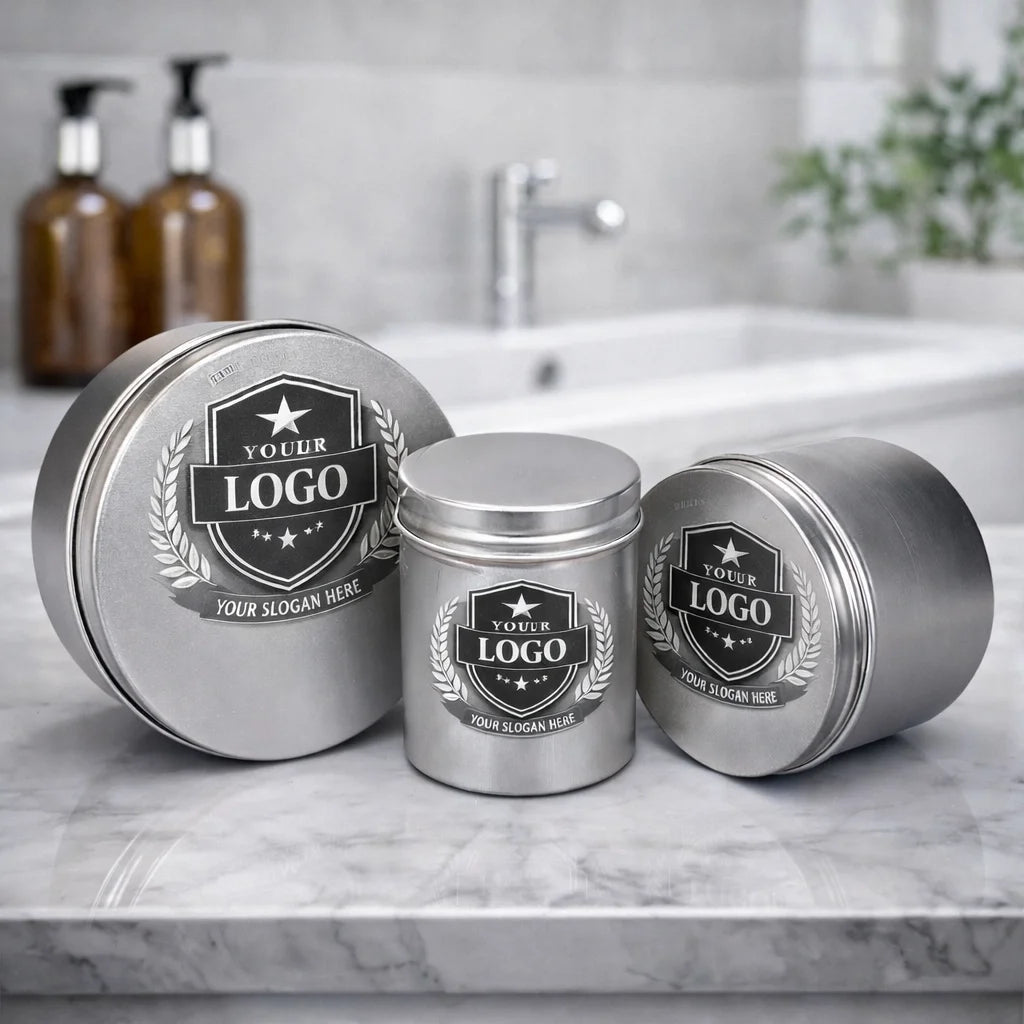 80ml 100ml 150ml Aluminum Metal Candy Tin Containers Candle Jar Sets With Screw Lid
