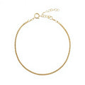 Trendy 18K Gold Plated Thin Shimmery Box Chain Bracelet for Girls in 925 Sterling Silver Jewelry Gifts