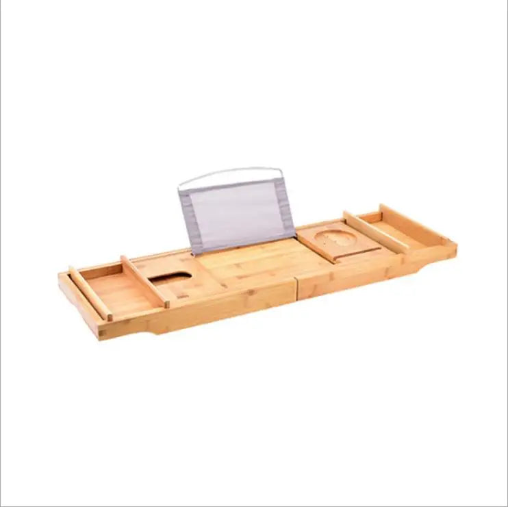 Bamboo Wooden Bath Tub Accessories Non-Slip Bathtub Caddy Multi-Function Bathtub Caddy Tray With Extending Sides Household Items