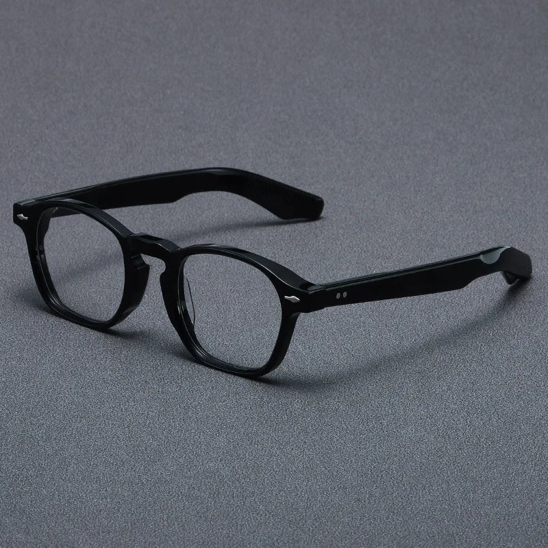 Custom Logo Designer Luxury Retro Eyewear with Thick Acetate Frame Solid Pattern Optica Spectacle Frame Sample