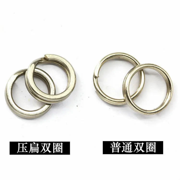 Stainless Steel Split Double Flatten Rings Circle Double Loop Accessories for Blank Fishing Lure Tackle