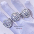 GRA Certificated Pass Diamond Tester Hip Hop Sterling Silver White Gold VVS Moissanite Men Ring