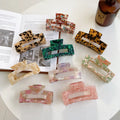 Ins Korean Style Acetate Hair Claws High Quality Simple Rectangle Oversized Claw Hair Clips for Women