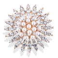 Wholesale Vintage Silver/Gold Plated Crystal Rhinestone Pearl Snowflake Brooch Pin Lapel Pin Suit Scarf Buckle for Wedding Kids'
