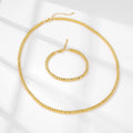 Fashion Custom Jewelry Brand 18K Gold Plated Jewelry Set Hip Hop Stainless Steel Gold Beads Necklace Bracelet Sets Men Women