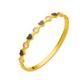 Customizable Stainless Steel Women's Fashion Bangle with Golden Crystal and Love Enamel for Girls Personalized LOGO Jewelry