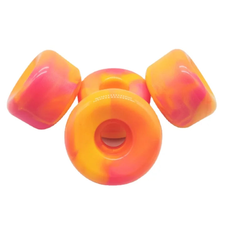 Cheap Price Pro PU Casting Swirl Mixed Color 56 mm 101A 55D Skate Board Wheel on Sale