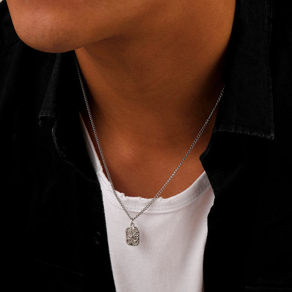 Wholesale Versatile Square Star Pendant Necklace for Men