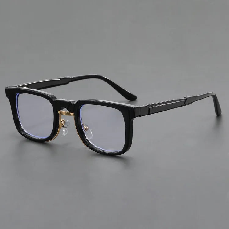 Wholesale Classic Retro square Men and Women Black Cool Eyeglass Frames Spring Legs Anti Blue Ray Computer Game Glasses