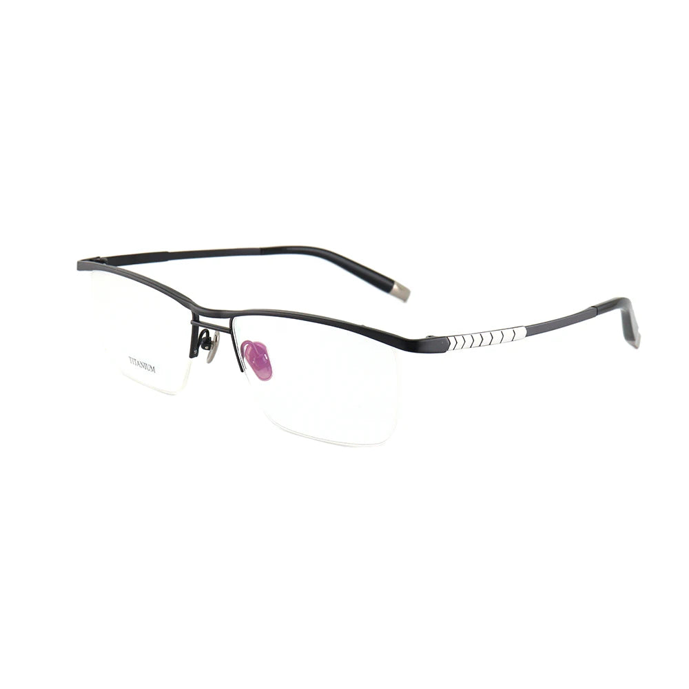 2024 Newest Design Double Bridge Titanium Eyewear Pure Titanium Half Frame Optical Glasses for Men