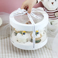 6 Inch and 8 Inch Round Double Layer Heightening Transparent Cupcake Packaging Box Birthday Dessert Box Mousse Cup Packing Box