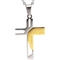 SCP211 Engraving Laser Cheap and Good Quality Wholesale Surgical Steel Gold Cross Necklace Jesus Cross Pendant Jewelry
