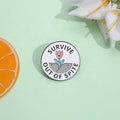 Survive Out of Spite Enamel Pin - Weed Brooch for Shirt Collar or Lapel Cute Inspiring Phrase Jewelry Gift for Friends