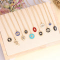 2024 New Bohemia Enamel Cross Evil Eye Zircon Pendant Link Chain Stainless Steel 18K Gold Necklace for Women