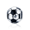 925 Sterling Silver Football Bead Sport Jewelry Charm for Women Fit Bracelet Necklace Gift for Soccer Fan SCC666