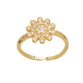 High-Grade 925 Silver CZ Flower Petal Ring Vintage Style Women's Jewelry for Casual & Formal Wear for Wedding Engagement