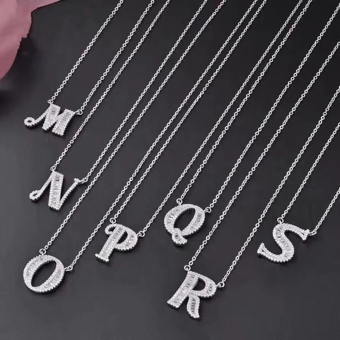 Customize Name Jewelry Iced Out Bling CZ Chain All 26 Initial Alphabet X Initials Necklace