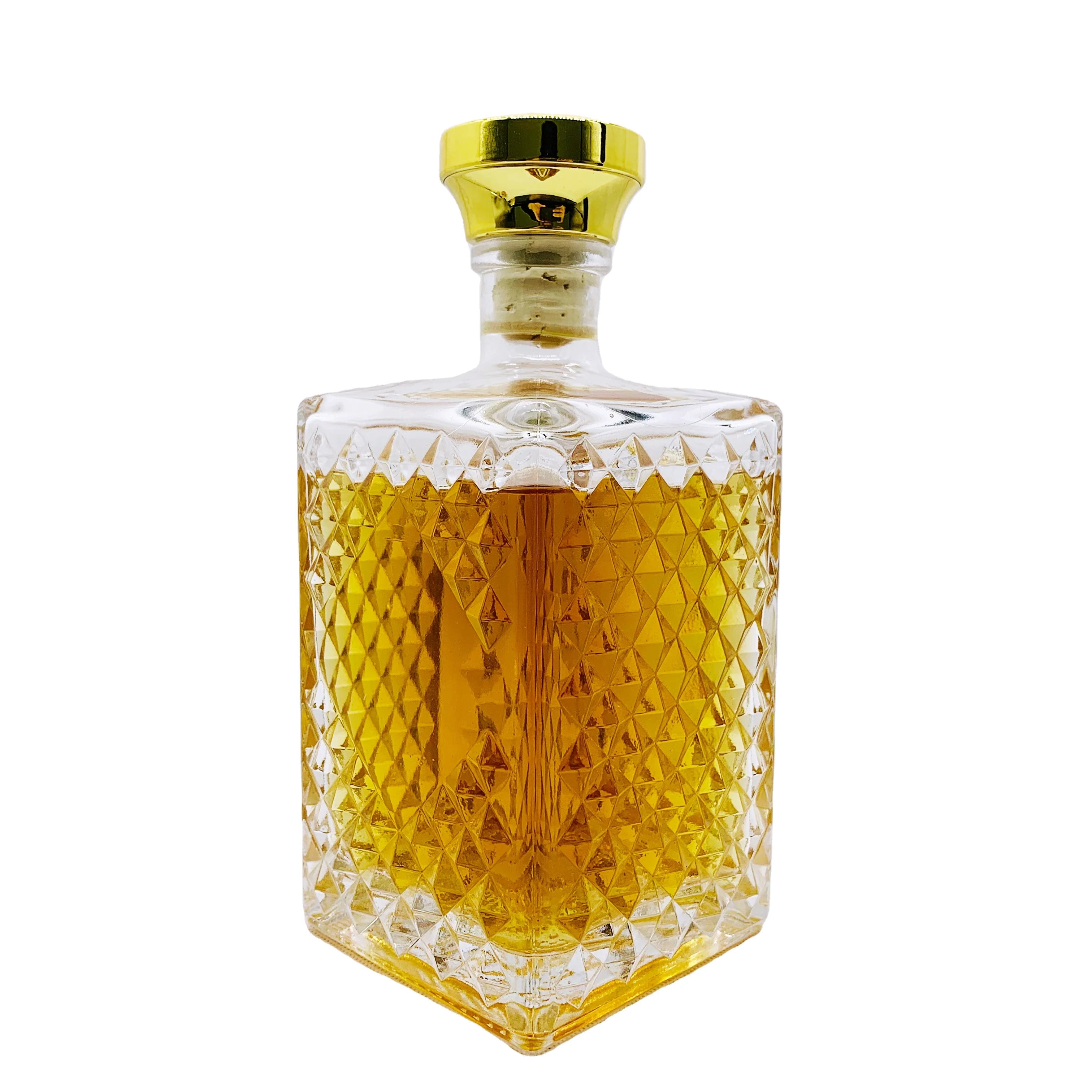 750ml Luxurious Whisky Glass Bottle for Alcohol Vodka Spirit Drinking for Home Bar Party Wedding