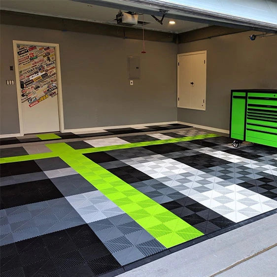 400*400*18mm PP Vinyl Flooring Click-Installation Click-Installation Garage Floor Tiles Private Flooring Villas Graphic Design