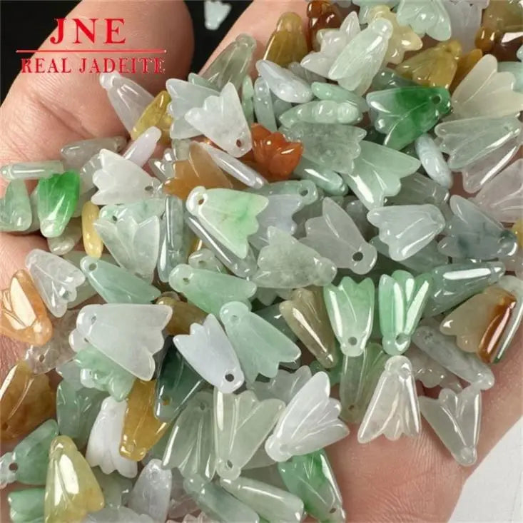 Natural Myanmar  Jadeite Small Magnolia Ice Like Color Small Drip DIY Jade Knitting Accessories Ingredients Wholesale
