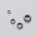 6mm 8mm 10mm 12mm Sterling Silver Tire Bead 925 Antique Silver Wheel Beads for Jewelry Making Kit