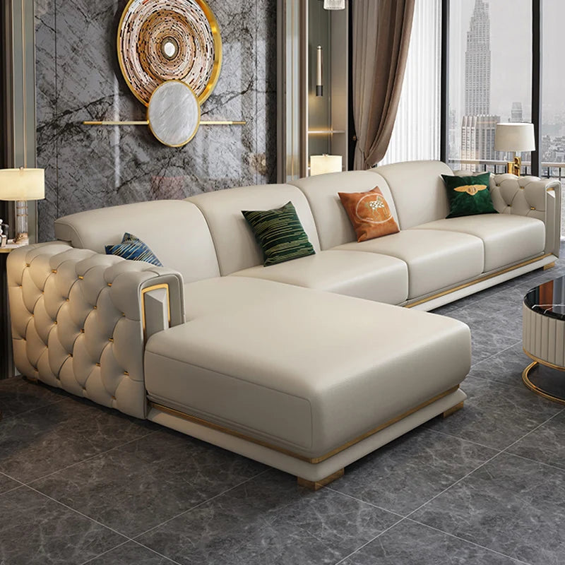 Microfiber Fabric Luxury Sectional Italian Design Sofas Living Room Leather Modern Style Commercial Couch Sofa