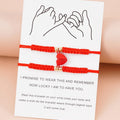 2Pcs/Set Paper Card Love Rope Bracelets Chinese Knot Braided Hand-Woven Couple Accessories Adjustable Magnetic Heart Bracelet