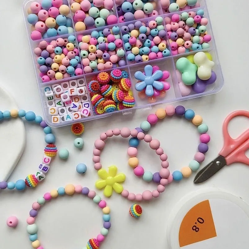 Hot Sale CJ Crystal Acrylic Round Beads Set Colorful Mixed Size Beads Necklace Set Good Quality for Jewelry Making