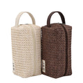 Wholesale Travel Straw Toiletry Make up Bags with Carry Handle Manufacturer Custom PP Woven Toilet Wash Bag for Women Gift