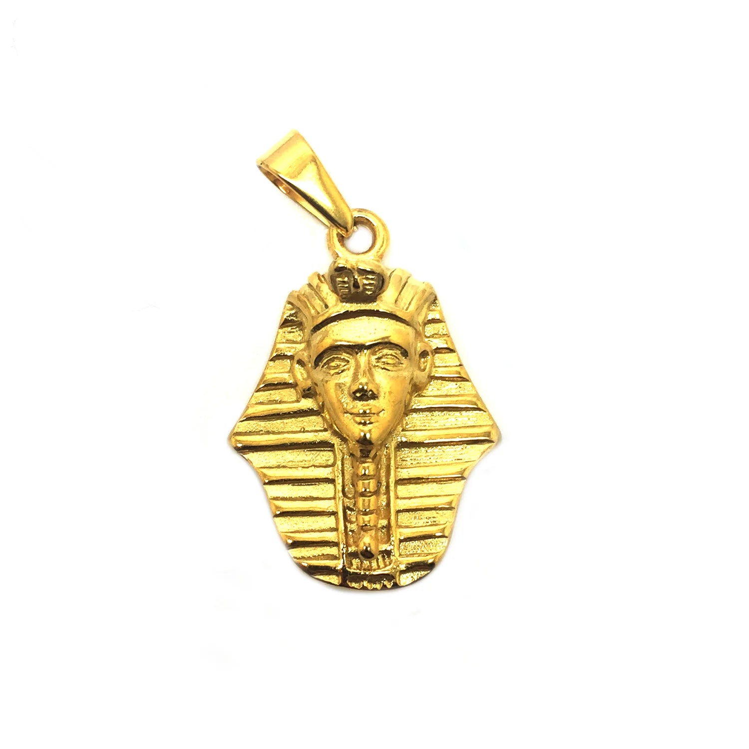 18k Gold Egypt Pharaoh Pendant Women Men 30mm Gold Stainless Steel Pharaoh Charm Necklace