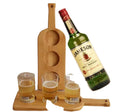 JUNJI Wholesale  Craft Beer Tasting Fly Set Comes with 3 Glasses and Grey Wooden Paddle Tray