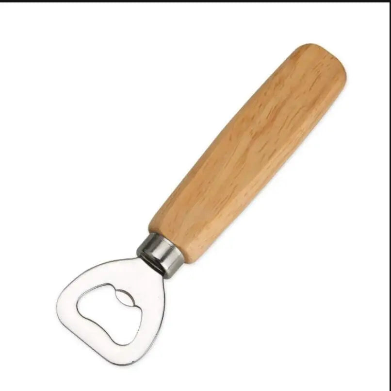 Factory Wholese Stainless Steel Beer Wood Handle Bottle Opener