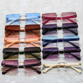 Big Metal Frames Eyewear Shades for Men Square Rimless Red Gold Rimless Rectangle Men Acetate Lens for Sunglasses