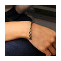 Chris April 316L Stainless Steel Rope Twisting Two-tone Cuff Bracelet