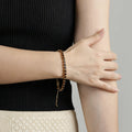 Fashion 18K Gold Plated Stainless Steel Jewelry Link Chain Charm Brown Zircon Tennis Bracelet for Women Gifts Bracelet B242447 MegaBDM